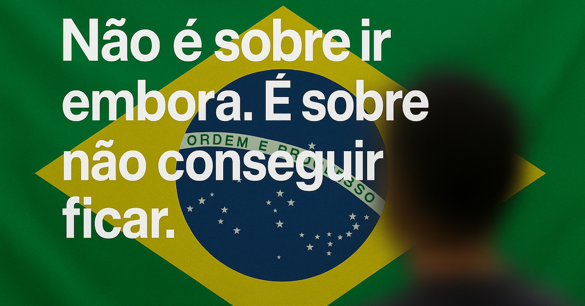 Não é sobre ir embora. É sobre não conseguir ficar.